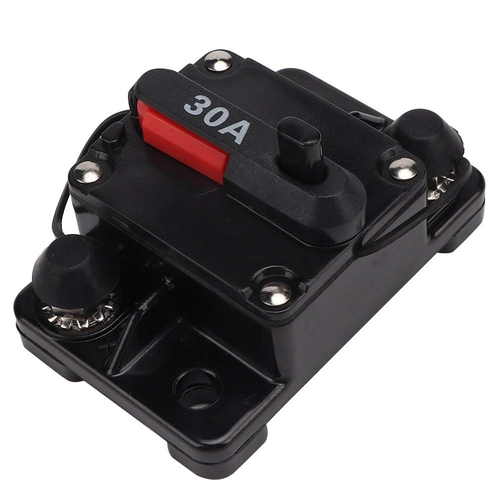 Broco 12V 30A/40A/60A Car Stereo Audio Resettable Inline Circuit Breaker Self-recovery Fuse (30A)