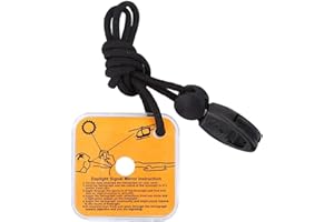 YULATIK 2.3 Inch Signal Mirror Survival Reflective Mirror with Aim Indicator & Whistle, Outdoor Survival Military Grade SOS Rescue Emergency Mirror for Hiking, Camping, Backpacking