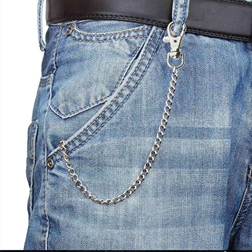16" Silver Nickel Plated Pocket Chain Wallet Chain String with Lobster Claw Clasp Trigger Snap Handle for Belt Loop, Purse Handbag Strap, Keys, Wallet, and Traveling - Thumbnail 5