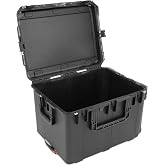 SKB iSeries Heavy-Duty Watertight Case, 26.58 x 20.56 x 17.65 Inch, Black | Waterproof Storage Box with Secure Gasket Seal &amp; Cushion Grip Handle for Protected Equipment Transport and Storage