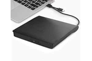 intendvision External CD DVD Drive USB 3.0 Type-C Portable Slim DVD/CD ROM +/-RW +/-R Optical Drive Player Reader Writer Burn