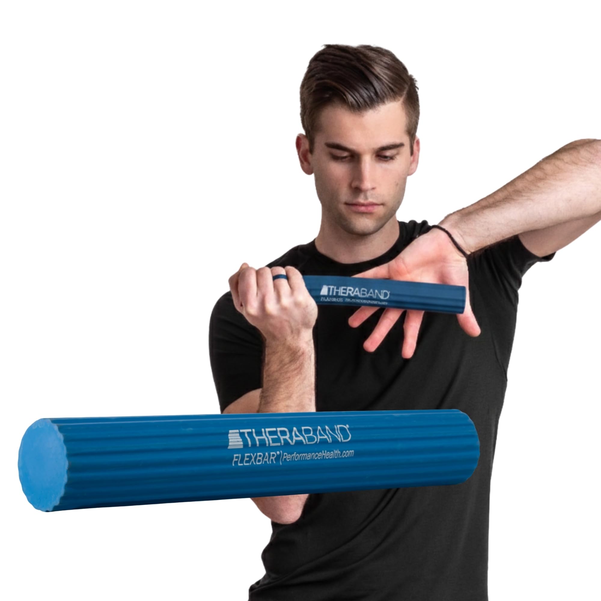 TheraBand FlexBar Resistance Bar For Medial Epicondylitis, Prevent Tendonitis and Improve Grip Strength, Relieve Pain From Tennis Elbow, Golfers Elbow, and Tendinitis, Heavy, Advanced