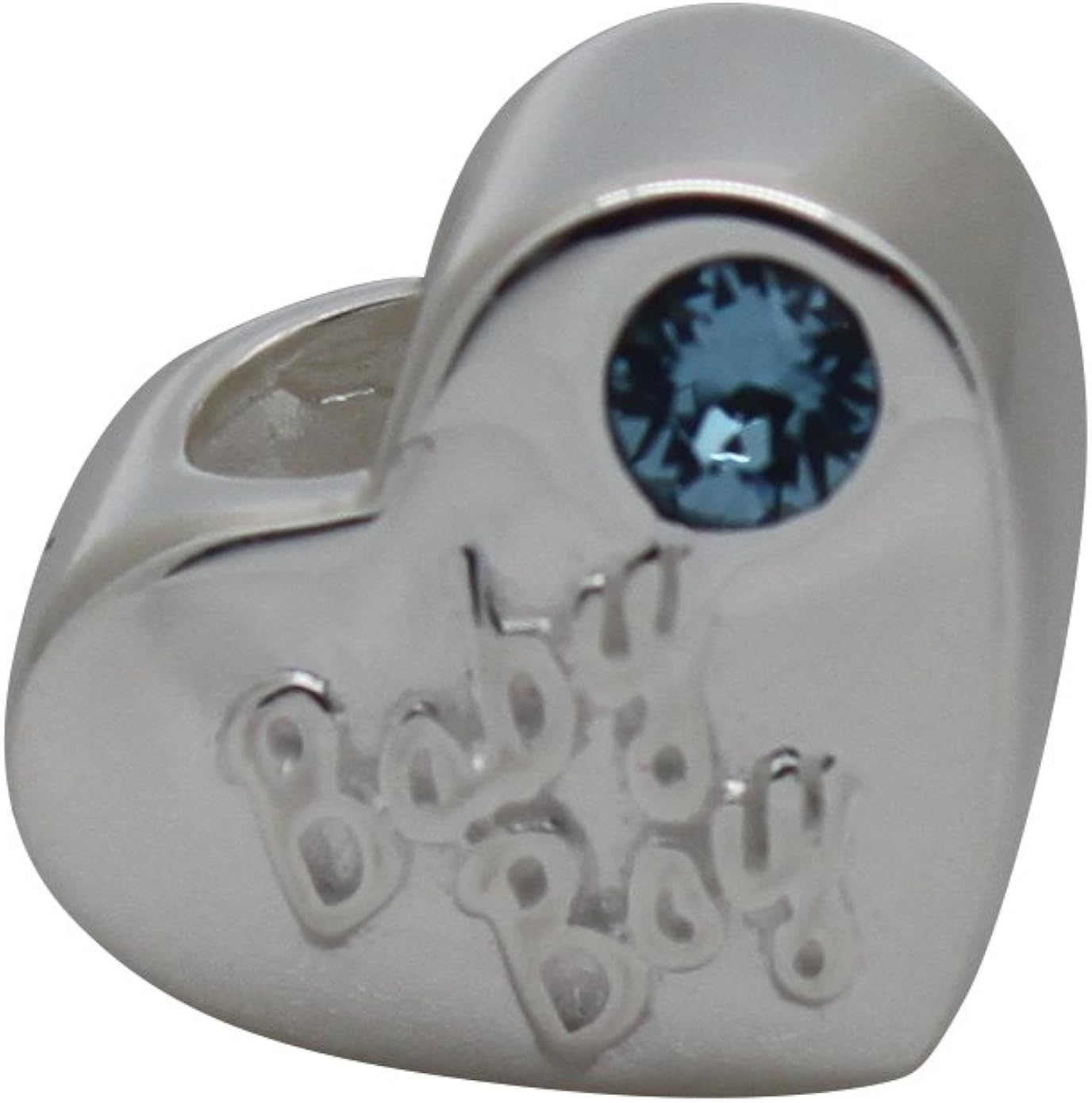 925 Sterling Silver Baby Shower Boy Blue Christening Crystal Gift Charm