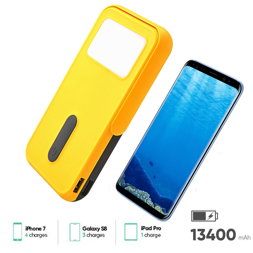 Solar Charger, PowerLocus 13400mAh Solar Power Bank SunPower Portable Dual USB Solar Panel Powered Phone Charger External Travel Battery Pack for iPhone Samsung S8 iPad