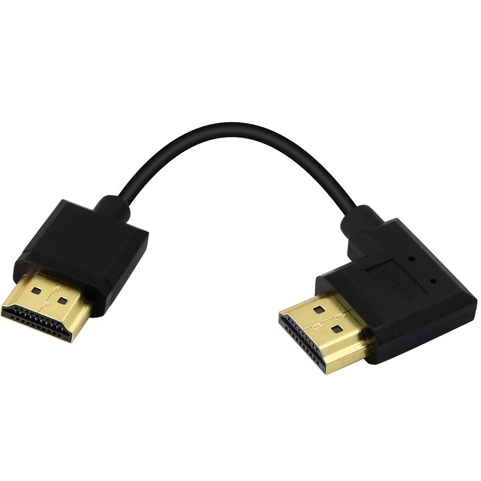 PNGKNYOCN 15CM HDMI Male to Male Short Cable, 90 Degree Upward Angle High Speed HDMI 2.0 Adapter Connector Cable Support 4k@60HZ, for Raspberry Pi, Tablet, Camera Etc (black right)