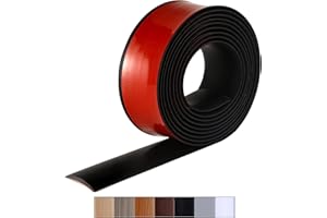 Bnell Floor Transition Strip Floor Cover Strips Self Adhesive Flooring Transitions Laminate Floor Strip Vinyl Floor Flat Divider Strip for for Joining Floor Gaps (3.28FT,1.57in, Black)