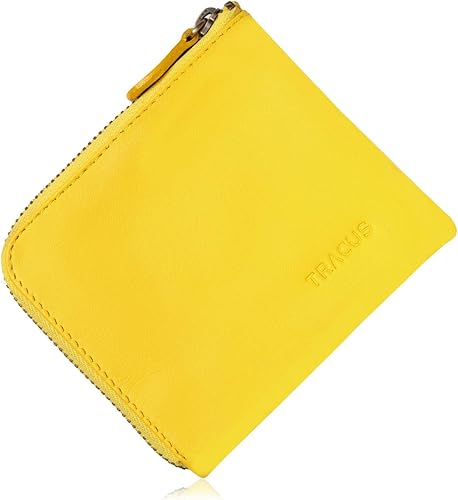 Amazon Tracus 小さい 財布 レディース L字ファスナー 本革 コンパクト ミニ財布 イエロー Tracus 小銭入れ