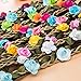 eBoot 12 Pieces Multicolor Rose Flower Headband Women Girl Fashion Floral Crown Garland Headbands with Elastic Ribbon