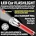 LED Car Flashlight - Emergency Vehicle Light - Brightest  100% Waterproof, Magnetized Sticks To Car! Fits In Glove Box, Stay Safe If You Break Down! Save Lives, Car/Boat, FULL Lifetime Guarantee!
