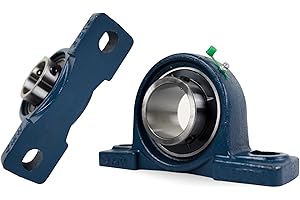 Jeremywell UCP208-24 Pillow Block Bearing (2 Pack), 1-1/2 inch Bore, 2 Bolt Flange Mounted, Solid Cast Iron Base, Self-Alignment