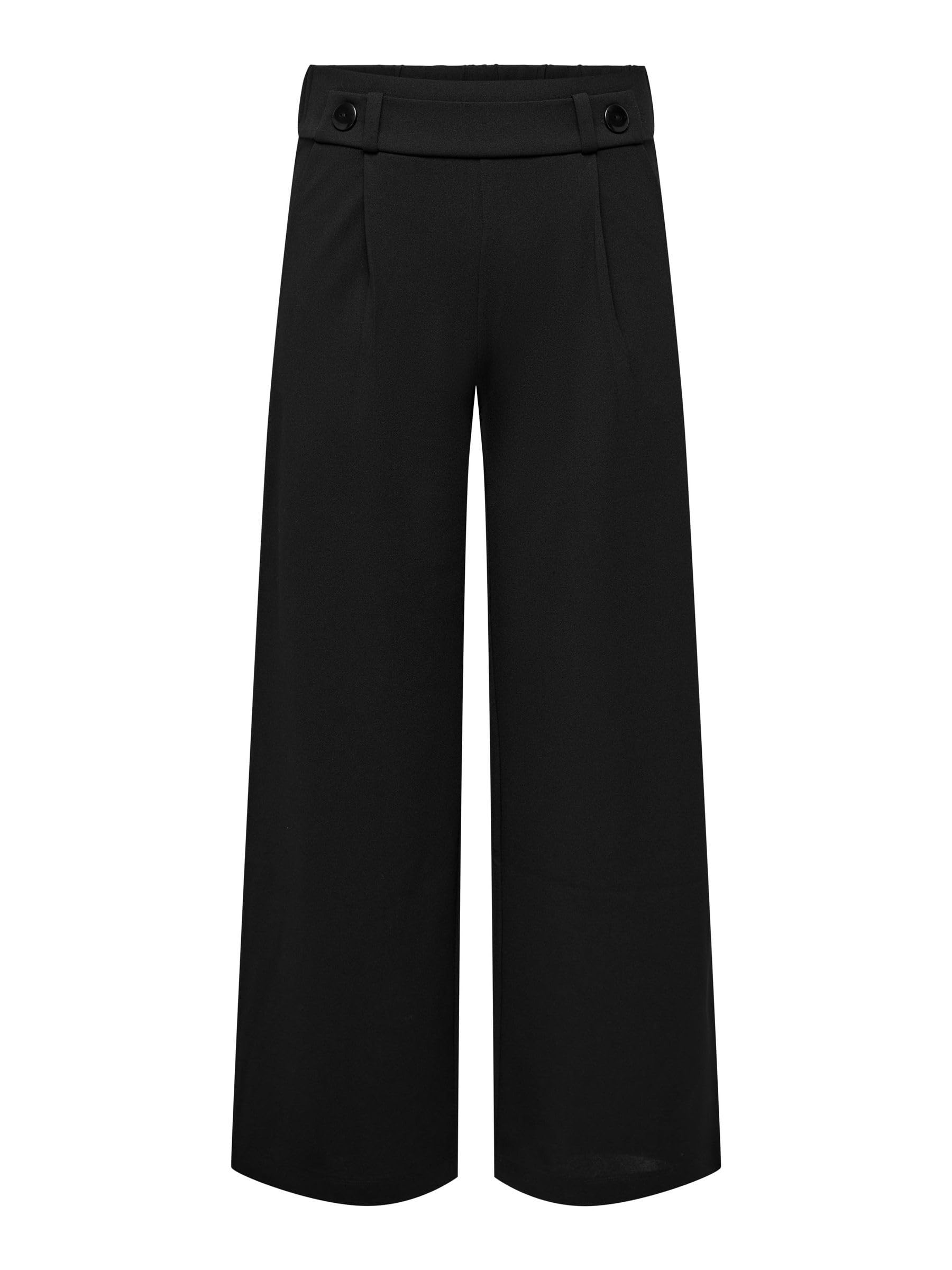 JDY Women's JDYGEGGO New Long Pant JRS NOOS Pants, Black/Detail: Black Buttons, XX-Small/32