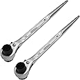 Udibas 2PC 19mm×22mm (or 3/4" x 7/8") Professional Grade 12 Point Double Ended Socket Ratcheting Podger Scaffold Spud Wrench,Silver