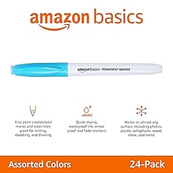 Amazon Basics Fine Tip Point Permanent Markers for