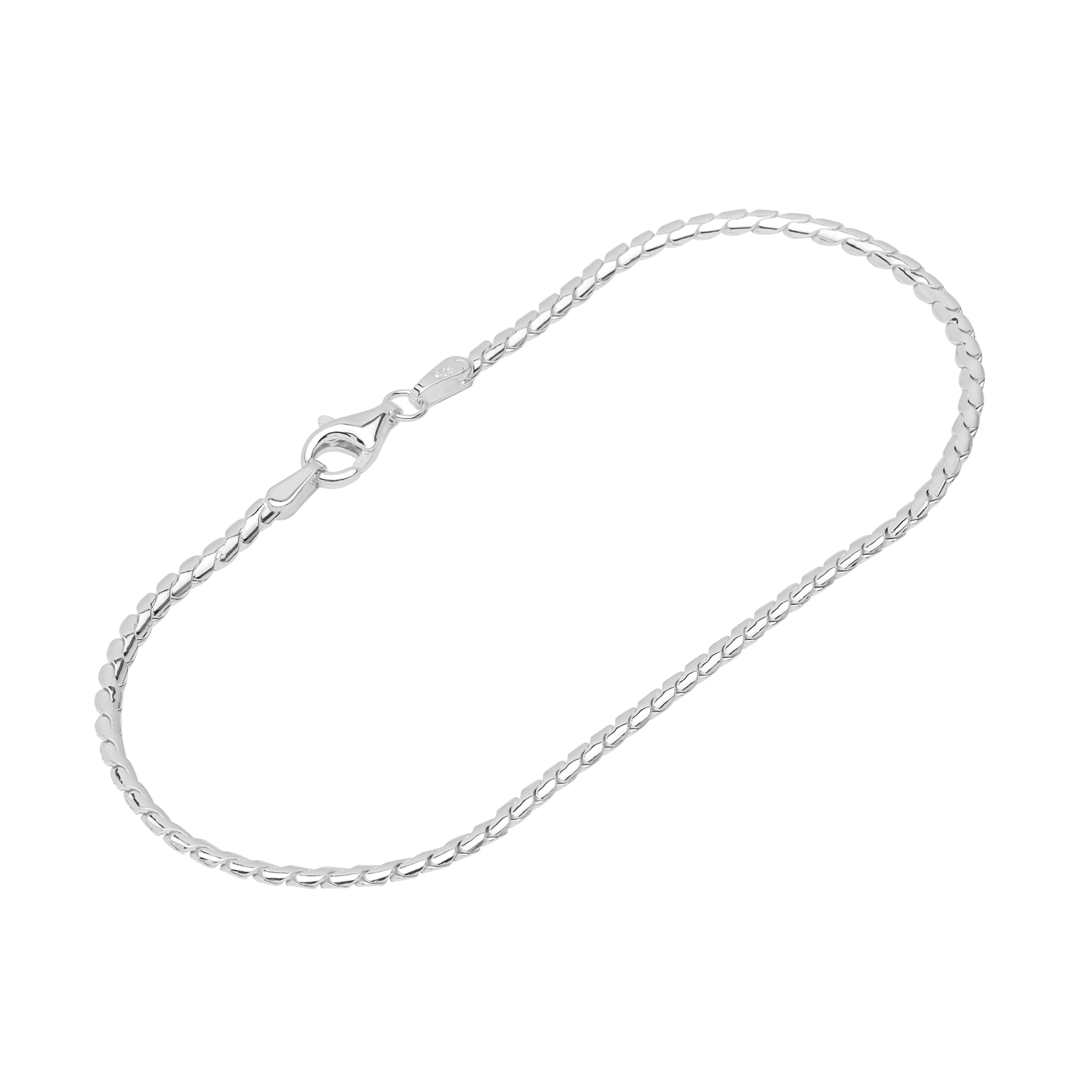 NKlaus bracelet 925 sterling silver 19cm curb chain rhombo depressed ladies bangle chain 12661