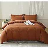 Houseri California King Pumpkin Color Comforter Set Terracotta Bedding Caramel Brown Comforter Sets Cal King Size Utra Comfy Soft Farmhouse Dusty Burnt Orange California King Cinnamon Quilt Blankets