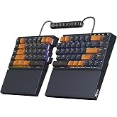 RK ROYAL KLUDGE S70 Ergonomic Split Keyboard, Tactile Brown Switch Black | Wireless RGB Mechanical Keyboard with Bluetooth/2.4G/Wired, 75% Hot Swappable Gaming w/Fixed Wrist Rest, PBT Keycaps, Win/Mac