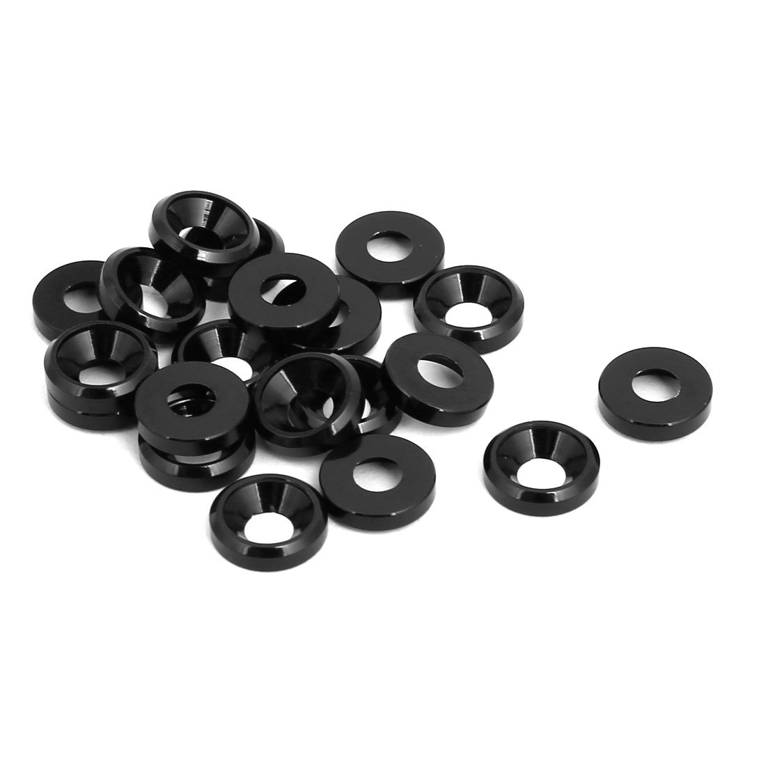 Sourcingmap M3 Aluminium Alloy Cup Head Engine Bay Bumper Washer Black 20pcs