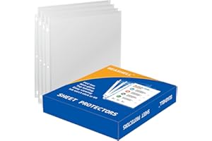 Seashell 300PCS Non-Glare Sheet Protectors 8.5 x 11, Page Protectors Reinforced 3 Holes, 2 Mil Thick Top Loading Page Protectors, Plastic Sleeves for 3 Ring Binder, Acid Free & Archival Safe