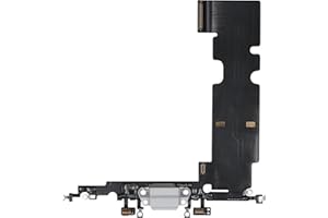 Risidamoy Dock Connector Charging Port Replacement for iPhone 8 Plus White Repair Headphone Jack Flex Cable Fix USB Charge Microphone Antenna Assembly for 8Plus
