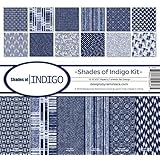 Reminisce Shades of Indigo Scrapbook Collection Kit, Multi Color Palette