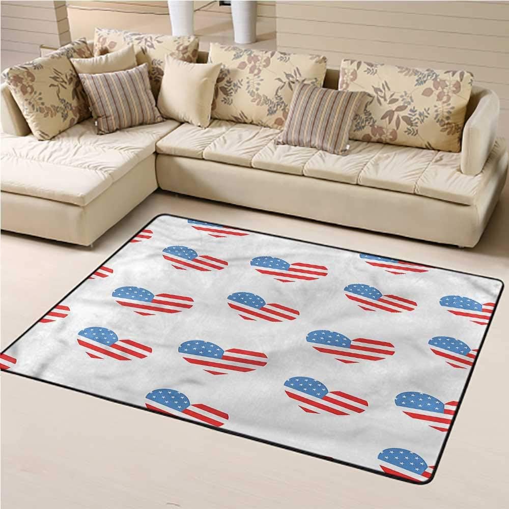 Amazon Com Soft Large Area Rug Americana Washable Area Rugs 4th Of July Celebration For Kitchen Floor Laundry Living Room 4 X5 Kitchen Dining