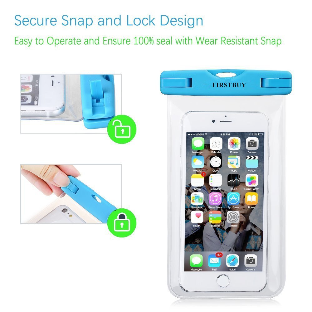 Waterproof Case, Firstbuy waterproof Pouch Dry Bag for Outdoor Water sports,waterproof phone case With Sensitive Screen Perfect For iPhone7 7plus 6S 6S Plus Samsung S8,phones up to 6 inches (3pack)