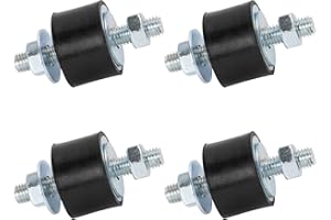 Cherbo Rubber Studs Shock Absorber M8 30x20mm 4 Pack Anti Vibration Rubber Isolator Mounts Cylindrical Vibration Isolation Mount for Air Compressors, Garage Motor, Diesel Engines