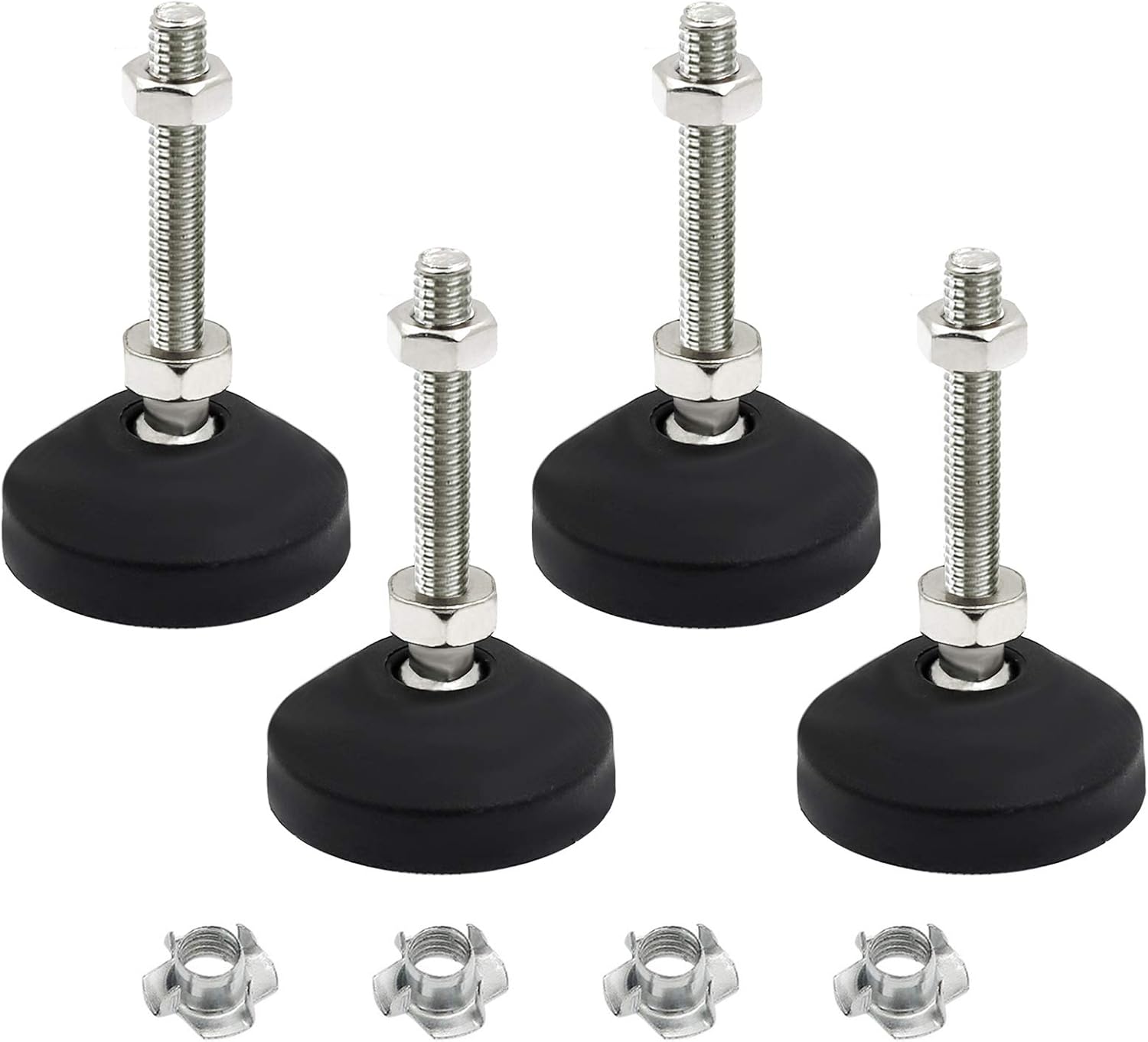 Seimneire 4pcs Swivel Furniture Leg Levelers, Adjustable Leveling Feet