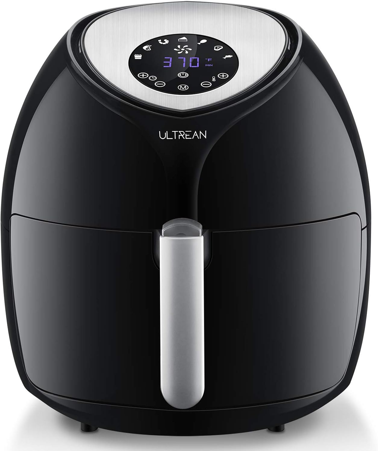 Ultrean 6 Quart Air Fryer, Large Family Size Electric Hot Air Fryers XL Oven Oilless Cooker with 7 Presets, LCD Digital Touch Screen and Nonstick Detachable Basket,UL Certified,1700W (Black) (Renewed)