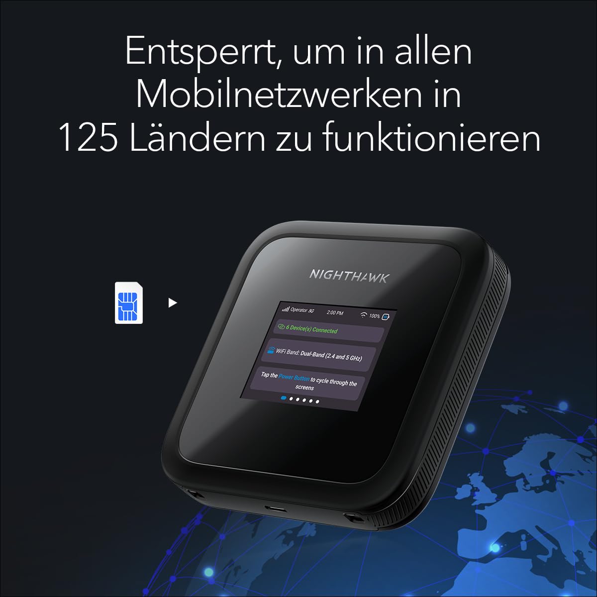NETGEAR Nighthawk M3 – Mobiler 5G Router mit WiFi 6, bis zu 2,5 GBit/s – SIM-Steckplatz entsperrt – Tragbarer WLAN-Hotspot für Private/geschäftliche Nutzung – 5G/4G MiFi – AX3600, 32 Geräte (MH3150) 6