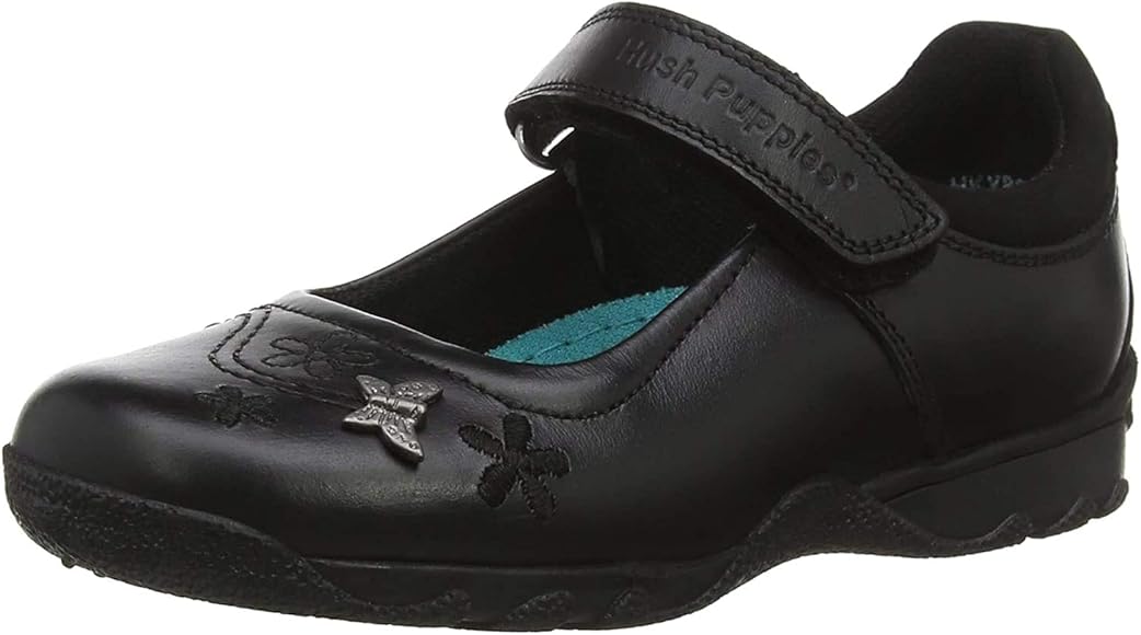 black leather school shoes
