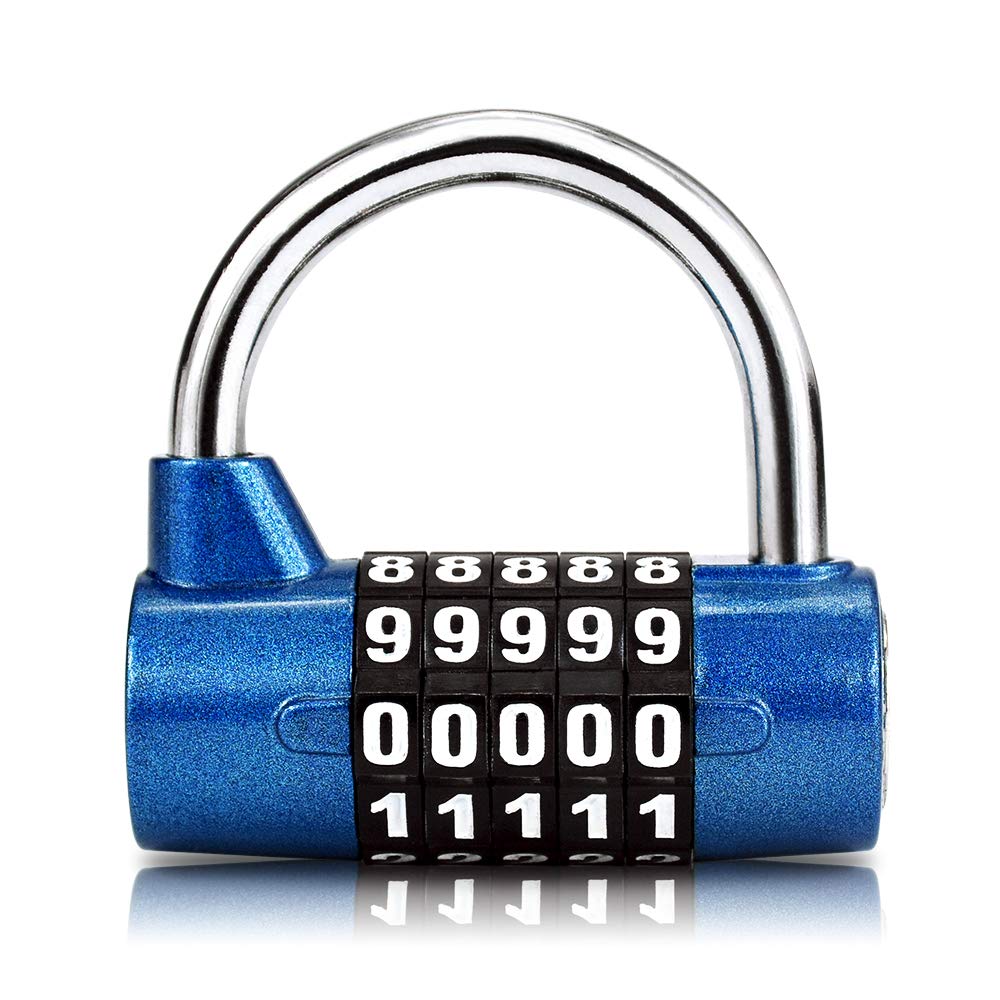 Surplex 5 Digit Combination Padlock, Waterproof Antirust, Combination Resettable Locks, Security Number Lock, for Outdoor Gym Home School Office Bicycle Suitcase Luggage Backpack