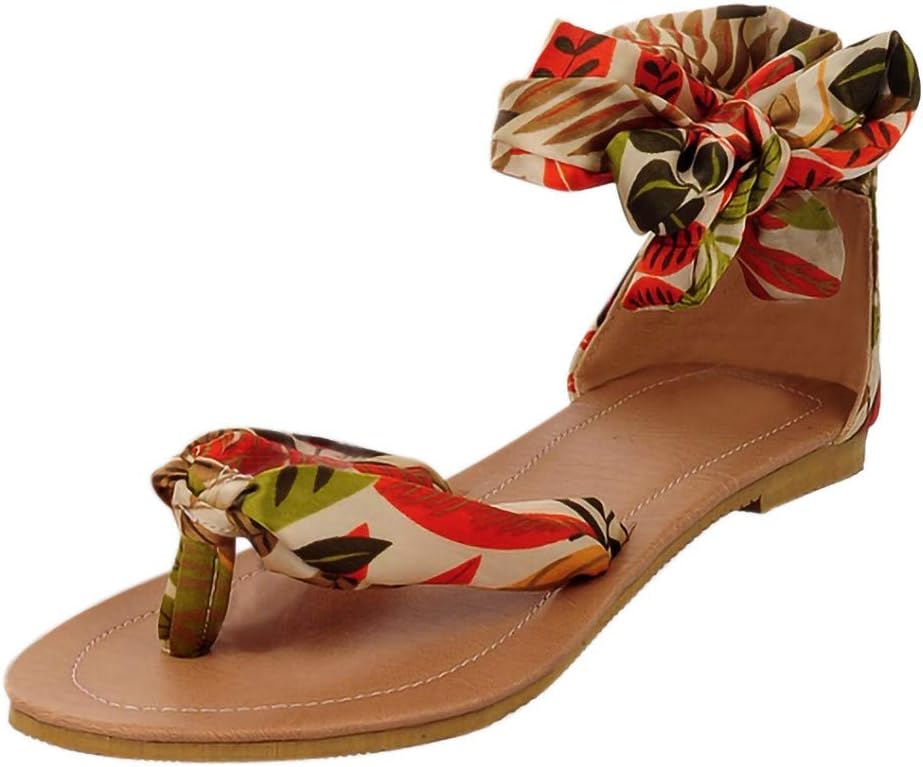 Lurryly Retro Fashion Womens Bohemia Style Lace-Up Flats Shoes Open-Toed Rome Sandals
