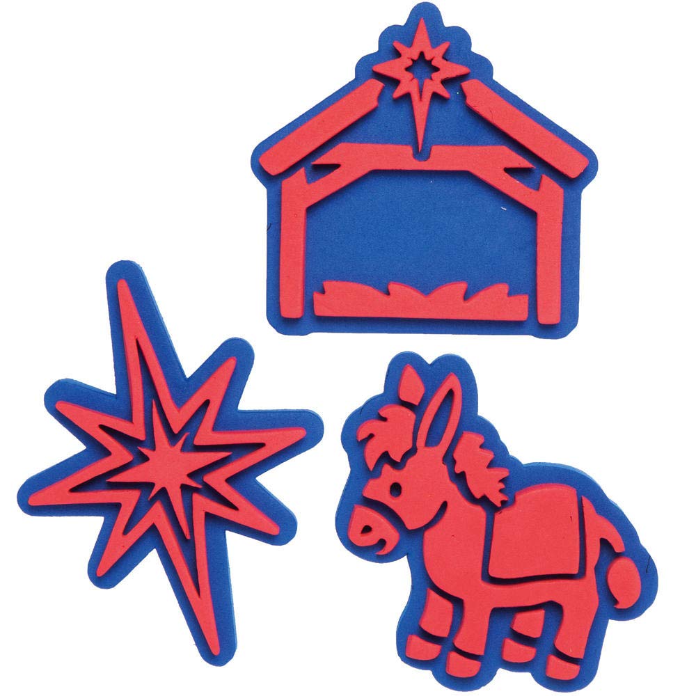 Baker Ross AX581 Nativity Foam Stampers - Pack of 10, Stamp Set for Children Ideal for Kids Arts and Crafts Projects Nativity - Image 4