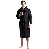 Turkuoise Men's Turkish Terry Cloth Robe, Thick Hooded Bathrobe