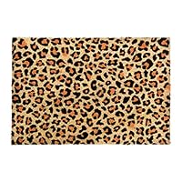 CKB LTD Leopard Print Novelty Doormat Unique Doormats Front/Back Funny Door Mats Made with A Non-Slip PVC Backing - Natural Coir - Indoor & Outdoor