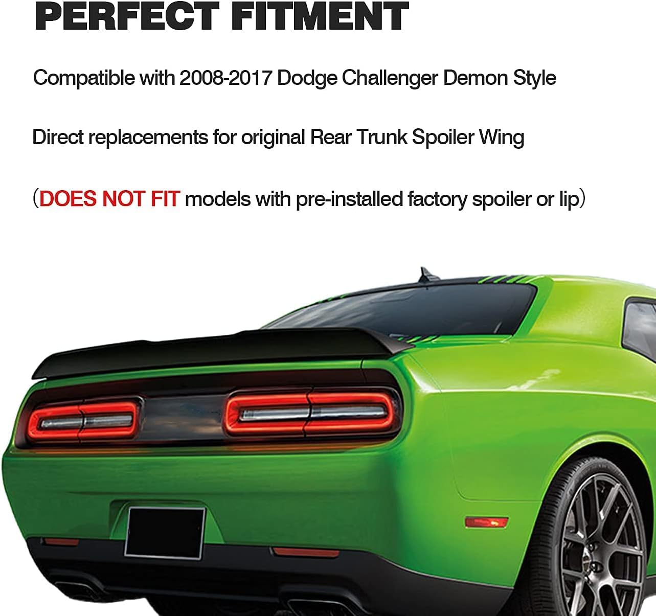Mua Rear Spoiler Compatible with 2008-2017 Challenger Demon Style Rear ...