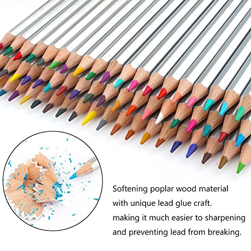 Soucolor 48color Colored Pencils, Soft Core, Art Coloring Drawing