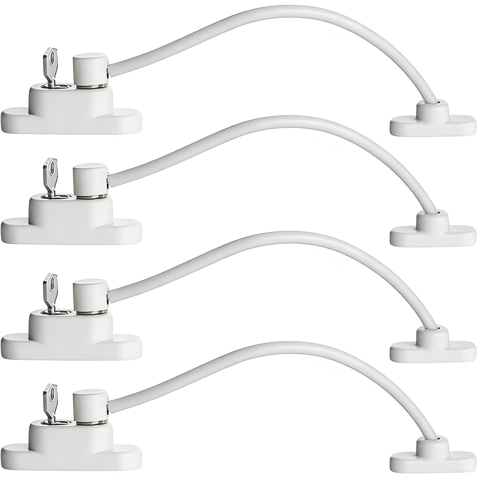 4PCS Window Locks for UPVC Windows, Window Restrictor Security Locks with Keys, Window Safety Locks for Window Security and Child Safety, Easy to Install