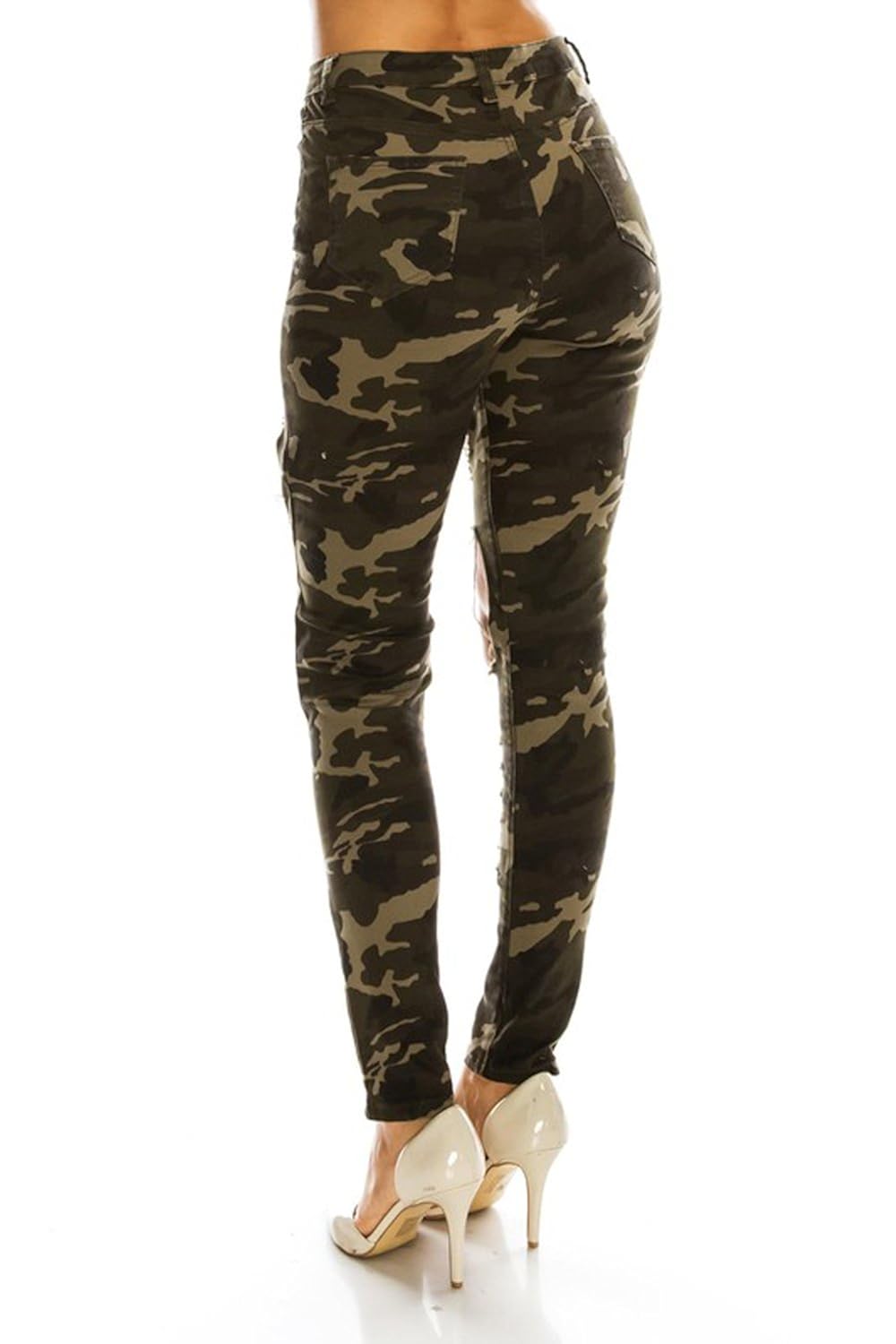 Womens Camo) (1, RJH883 Jeans Twill Holes Distressed
