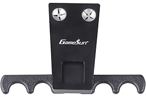 GAMESUN 6 In 1 Portable Weighted Pool Cue Holder, chalk holder, billiard cue tip tool, Black
