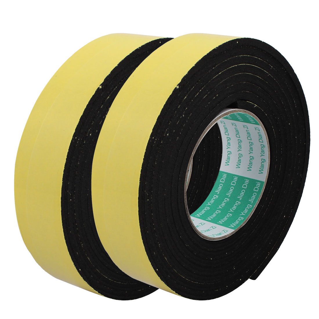 sourcingmap 2Pcs 40mm Width 5mm Thickness Single Side Shockproof Sponge Foam Tape 3 Meters Length for Door Window