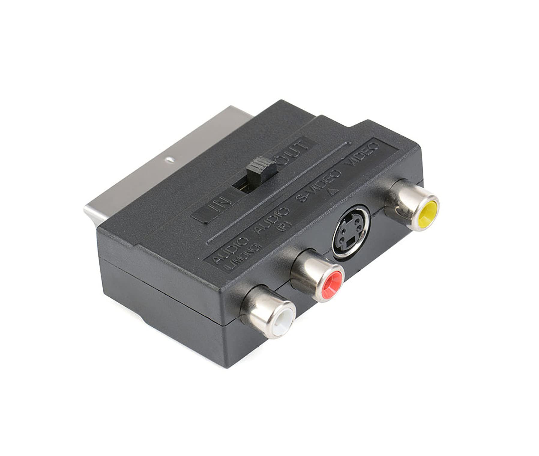 BLKing SCART to 3 RCA & S-Video Adapter, Switchable SCART Male to 3x RCA Female, Phono Video Audio Adapter, Convertor Box