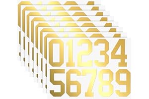 TaoBary 8 Sheets Mailbox Numbers Stickers Waterproof Vinyl Number Stickers Self Adhesive 0-9 Vinyl Decals for Car/Home/Residence(3 Inch,Gold)