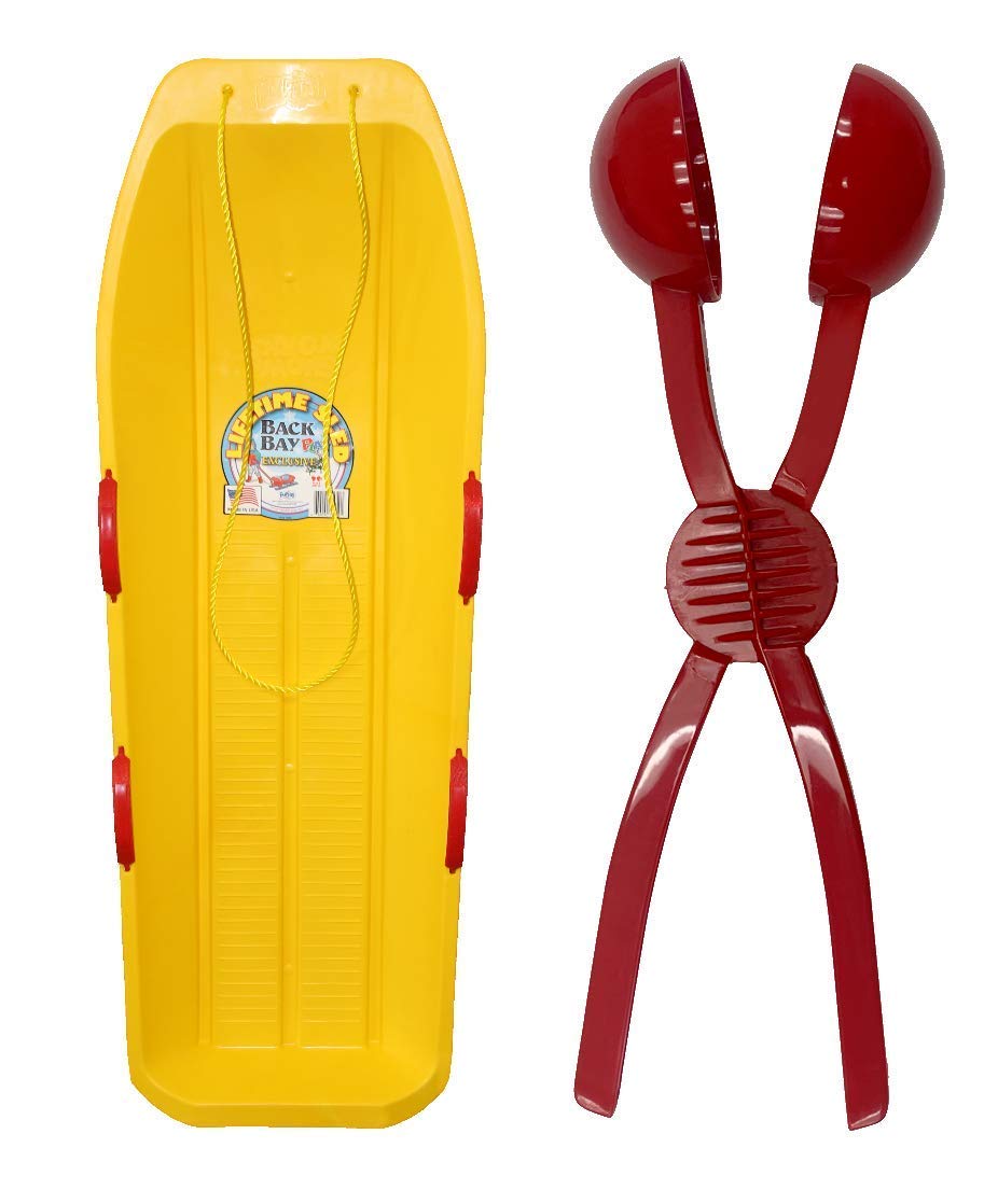 Back Bay Play Lifetime Snow Sled TwoRider Snowball Maker Toy for