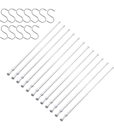 Inevnen Expandable Adjustable Tension Rods, No-Drill Spring Loaded Curtain Rods 21.7 to 35.4 Inches, White Cupboard Bars Inevnen Expandable Adjustable Tension Rods, No-Drill Spring Loaded Curtain Rods 21.7 to 35.4 Inches, White Cupboard Bars