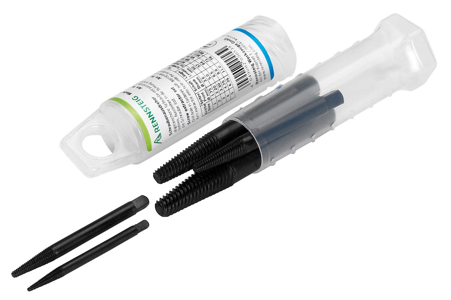 Rennsteig 470 900 3 5 Parts Screw Extractor Set, Black