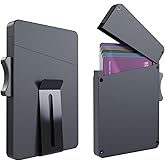 LEDONGUS Card Holder Wallet for Men - RFID Blocking Metal Card Holder with Pop-Up ID Window & Money Clip | Holds 5 Cards | EDC & Gift | Minimalist Aluminum
