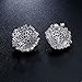Bella Lotus Big CZ Flower Cluster 18k White Gold Plated Cocktail Earrings Studs