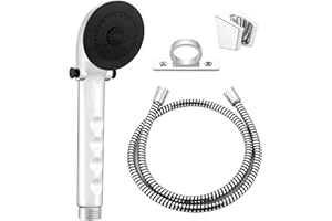 HANSENGROYI RV Shower Head with Hose, RV Outside Shower Parts with Pause Function, Outdoor Shower Replacement for RV, Camper, Van, Travel Trailer, Motorhome and Boat (Chrome)